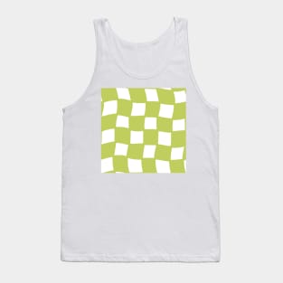 Abstract Checker Board - lime green Tank Top
